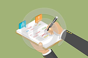 3D Isometric Flat Vector Conceptual Illustration of Text Document Editing