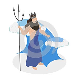 3D Isometric Flat Vector Illustration of Ancient Mythology Heroes. Item 1
