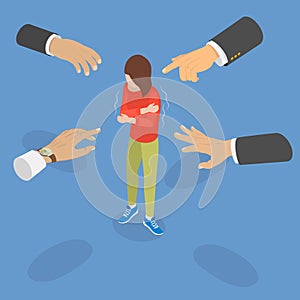 3D Isometric Flat Vector Illustration of Anxiety Attack