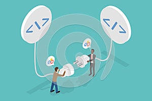 3D Isometric Flat Vector Illustration of Application Programming Interface