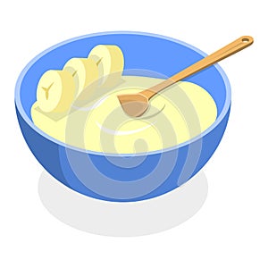 3D Isometric Flat Vector Illustration of Cereal Breakfast. Item 4