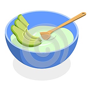 3D Isometric Flat Vector Illustration of Cereal Breakfast. Item 3