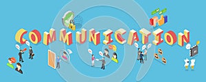 3D Isometric Flat Vector Illustration of Communication