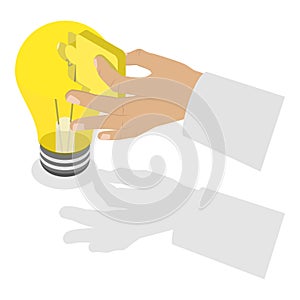3D Isometric Flat Vector Illustration of Creative Idea. Item 5