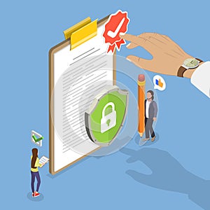 3D Isometric Flat Vector Illustration of Data Protection and Privacy