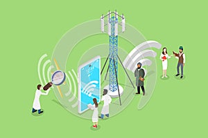 3D Isometric Flat Vector Illustration of Electromagnetic Fields