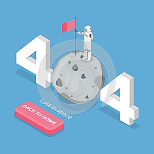 3D Isometric Flat Vector Illustration of 404 Error