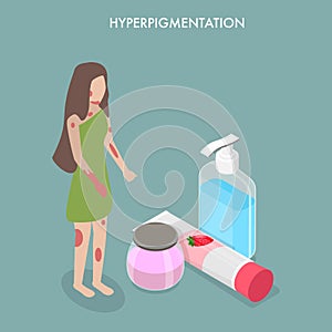 3D Isometric Flat Vector Illustration of Hyperpigmentation photo