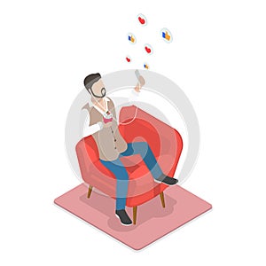 3D Isometric Flat Vector Illustration of Introvert Vs Extravert. Item 2 photo