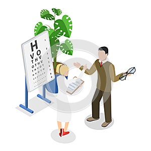 3D Isometric Flat Vector Illustration of LASIK Surgery. Item 2