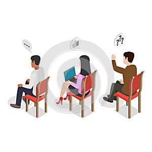 3D Isometric Flat Vector Illustration of Lecture Or Seminar. Item 2