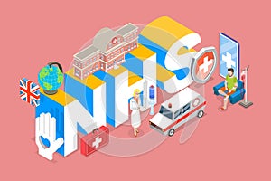 3D Isometric Flat Vector Illustration of NHS photo