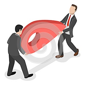 3D Isometric Flat Vector Illustration of Office Relocation. Item 2