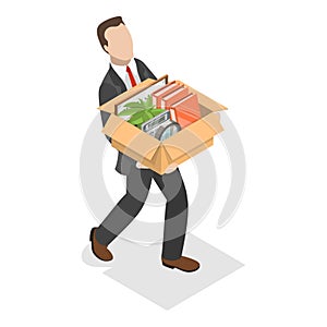 3D Isometric Flat Vector Illustration of Office Relocation. Item 5