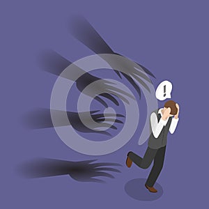 3D Isometric Flat Vector Illustration of Panic Attack