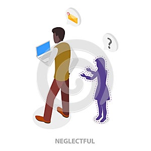 3D Isometric Flat Vector Illustration of Parenting Styles. Item 1