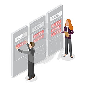 3D Isometric Flat Vector Illustration of Project Management. Item 1