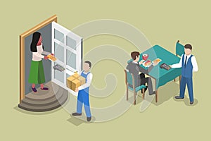 3D Isometric Flat Vector Illustration of QR Code For Payment