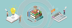 3D Isometric Flat Vector Illustration of Research And Analysis