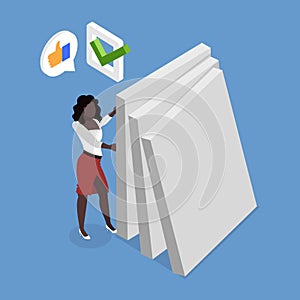 3D Isometric Flat Vector Illustration of Risk Management