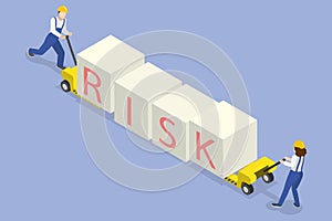 3D Isometric Flat Vector Illustration of Risk Management