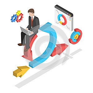 3D Isometric Flat Vector Illustration of Software Development. Item 3