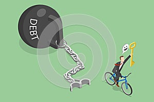 3D Isometric Flat Vector Illustration of Solving Financial Problem