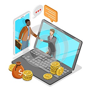 3D Isometric Flat Vector Illustration of Stakeholder Management. Item 3