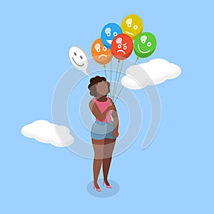 3D Isometric Flat Vector Illustration of Stressed Management