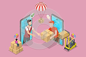 3D Isometric Flat Vector Illustration of Supplier