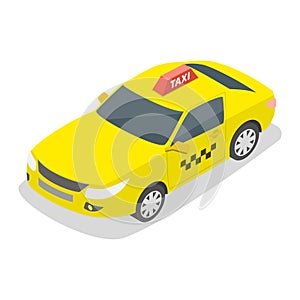 3D Isometric Flat Vector Illustration of Taxi Collection. Item 5