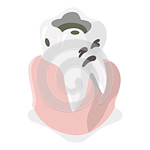 3D Isometric Flat Vector Illustration of Tooth Decay. Item 2