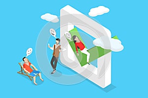 3D Isometric Flat Vector Illustration of Well Done Work