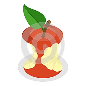 3D Isometric Flat Vector Set of Bitten Apple. Item 1