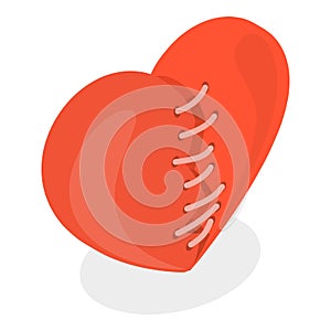 3D Isometric Flat Vector Set of Broken Hearts. Item 2