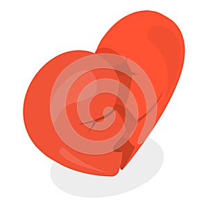3D Isometric Flat Vector Set of Broken Hearts. Item 4