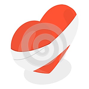 3D Isometric Flat Vector Set of Broken Hearts. Item 6