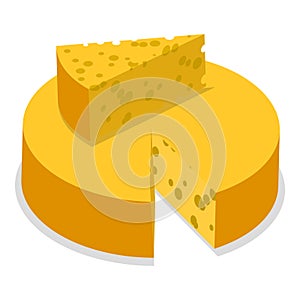 3D Isometric Flat Vector Set of Cheese Set. Item 4