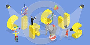 3D Isometric Flat Vector Set of Circus