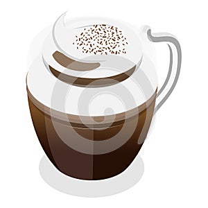 3D Isometric Flat Vector Set of Coffee Beverages. Item 12