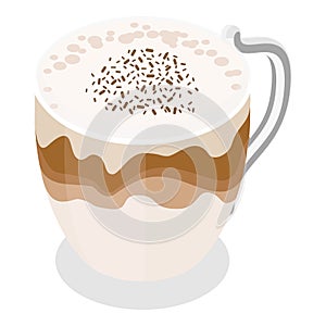 3D Isometric Flat Vector Set of Coffee Beverages. Item 13