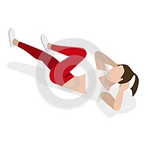 3D Isometric Flat Vector Set of Different Physical Activities. Item 1