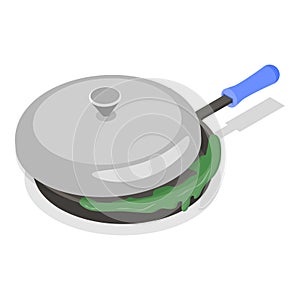 3D Isometric Flat Vector Set of Dirty Pots. Item 4