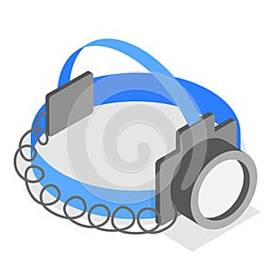 3D Isometric Flat Vector Set of Flashlights. Item 1