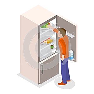 3D Isometric Flat Vector Set of Food In Fridge. Item 3