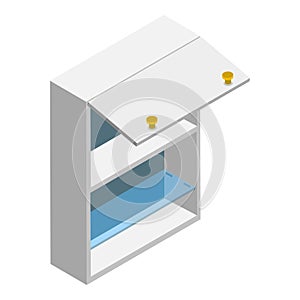 3D Isometric Flat Vector Set of Kitchen Cabinets. Item 4