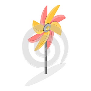 3D Isometric Flat Vector Set of Pinwheels. Item 2