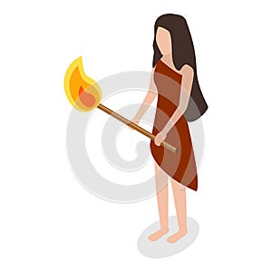 3D Isometric Flat Vector Set of Stone Age Elements. Item 4