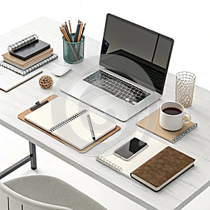 Isometric Workspace 3D Illustration