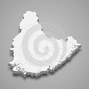3d isometric map of Agder is a county of Norway photo